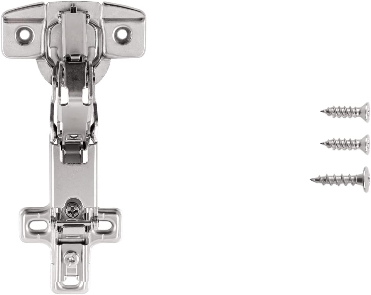 Hickory Hardware VP5125-14 Euro Cabinet Concealed Hinge - Self Closing Feature - 1/2 Inch Overlay Face Frame Design with 105° Opening - Easy Installation Hinge - Polished Nickel Finish Pack of 1 Pair