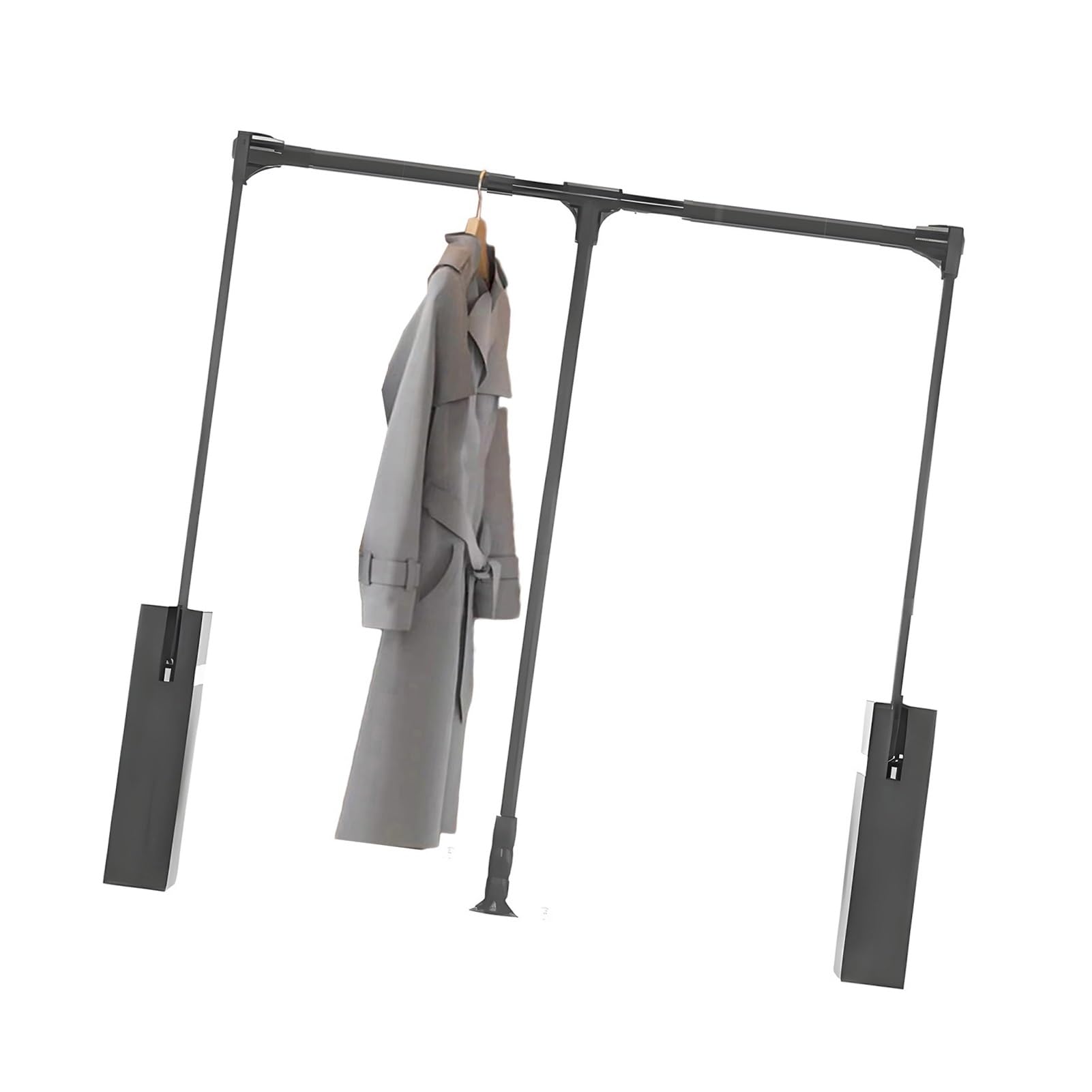 GTHTUHFD Wardrobe Clothes Hanger Rod,Adjustable Telescopic Pull-Down Clothes Bar,For Cloakroom,20Kg/44Lbs Load Capacity,Color 1-W-890-1200mm