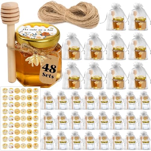 Aliggbent 48 Pack Mini Honey Jars Party Favors in Bulk, 1.5 oz Sm...