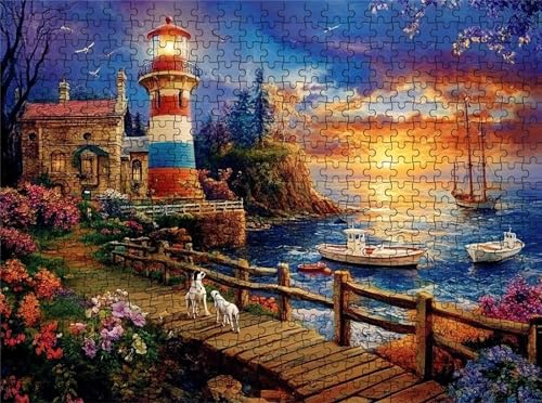 Piezas encajan perfectamente en este puzzle 5000 piezas de faro sin errores