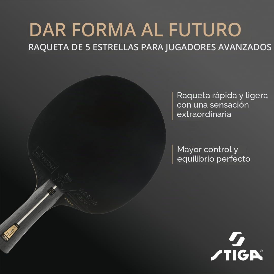 STIGA Pro Carbon Table Tennis Bat ITTF Approved Touch Carbon Technology Black/Red