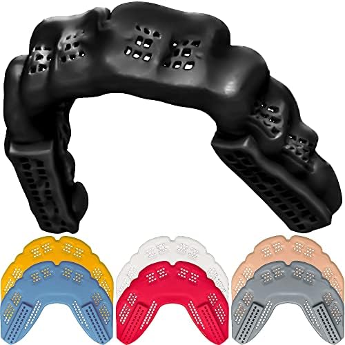 Bulletproof Kevlar: World’s Thinnest Sports Mouth Guard is 3X Stronger! Football Mouthpiece BJJ Mouthguard Lacrosse Basketball MMA Boxing Wrestling Adult Youth Kids Men Women Girl Night Guard Braces