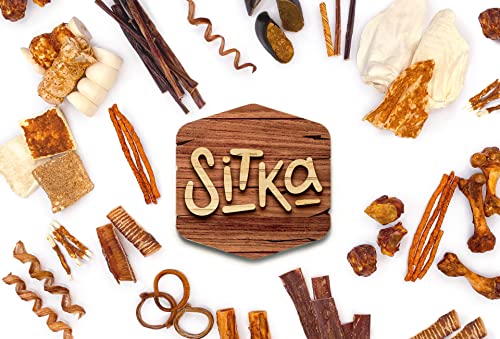 Sitka Farms Bundle With Beef Cheek Chips Gullet Dusted (10 Count) + Crunchy Beef Sticks 5" (50 Count) Special Chews For Aggressive Chewers #TOP7