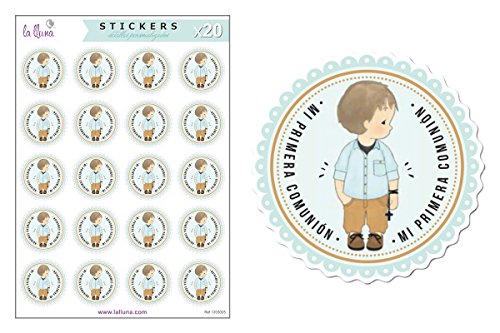 Kit 20 Etiquetas Adhesivas COMUNIÓN (Blonda Azul) Cover