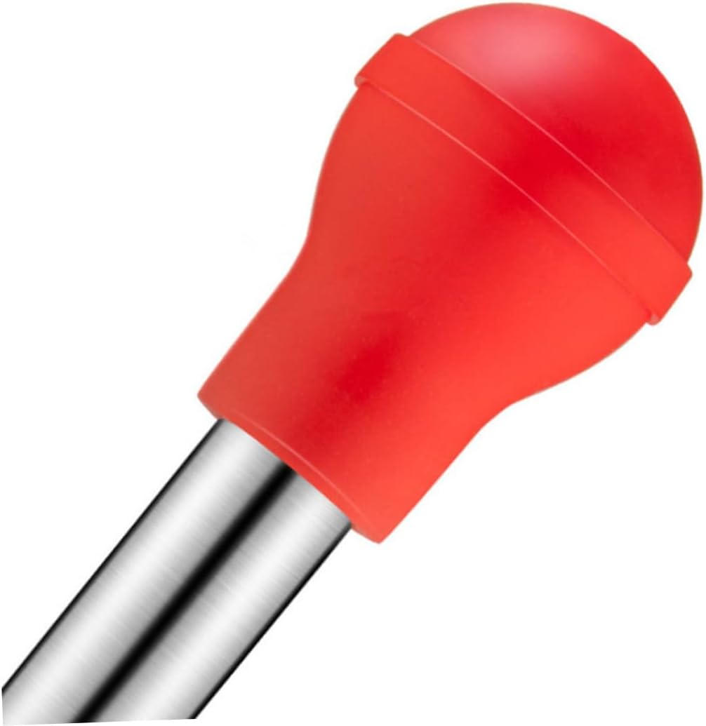 Stainless Steel Turkey Baster with Cleaning Brush Food-grade Silicone Marinade Injector for Juicy Meat Flavoring Drip Oil Seasoning Tube for Bbq Pork Beef Fish Home Kitchen and