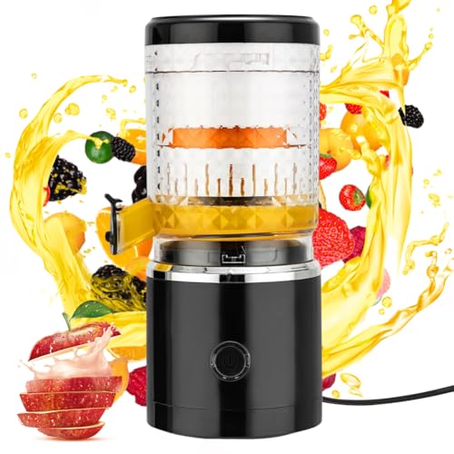 Zitruspresse Elektrisch, Wiederaufladbarer Saftpresse Elektrischer, Elektrische Orangenpresse, Orangensaftpresse, Leicht zu Reinigen, Limettenpresse, Zitronenpresse, Einzelkopf, Schwarz