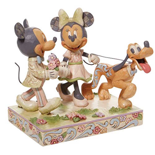 Enesco Jim Shore Disney Traditions White Woodland Mickey and Minnie Mouse Walking Pluto Figurine, 5.67 Inch, Multicolor - Image 5