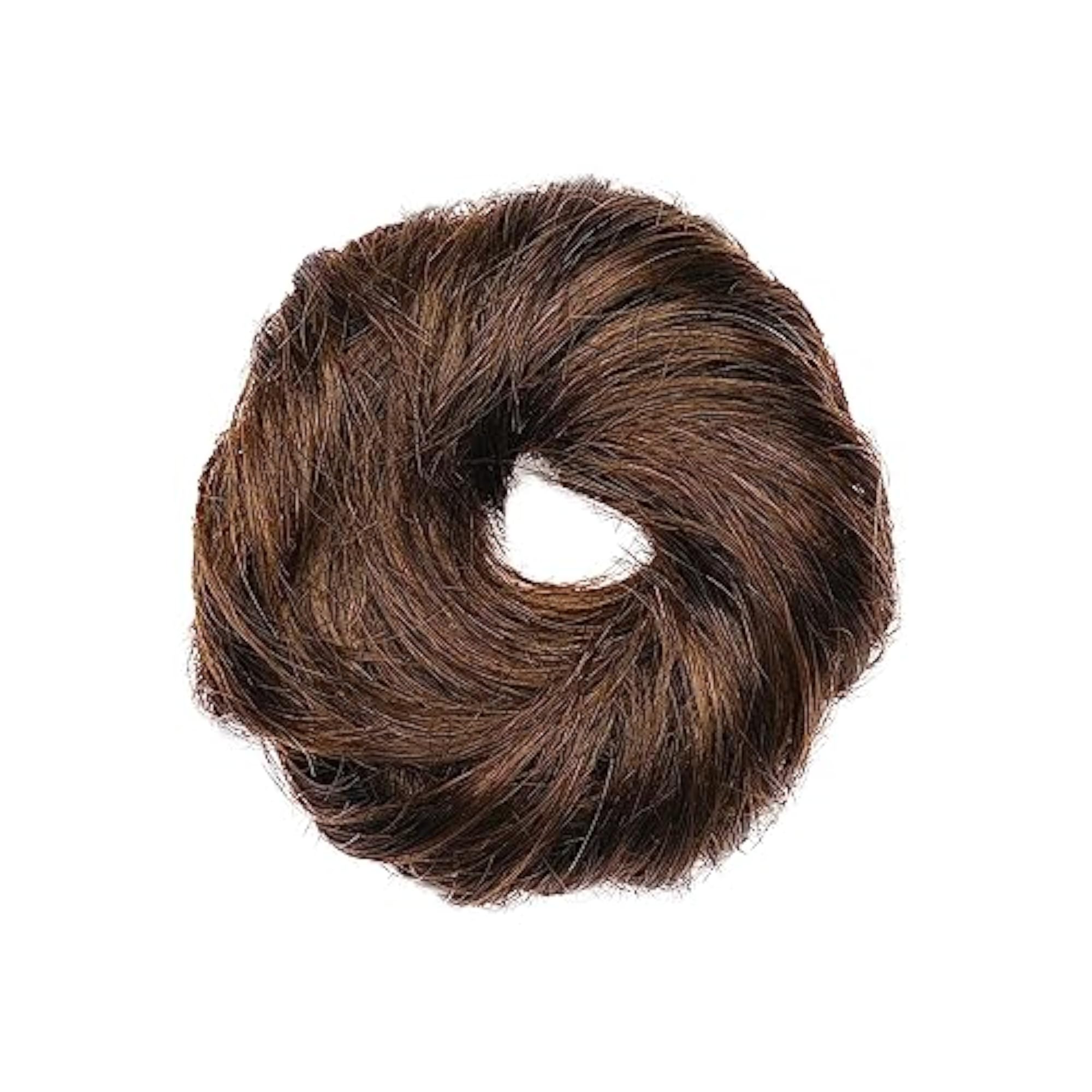 Messy Bun Scrunchie Human Extensions, Light Brown, Set of 1