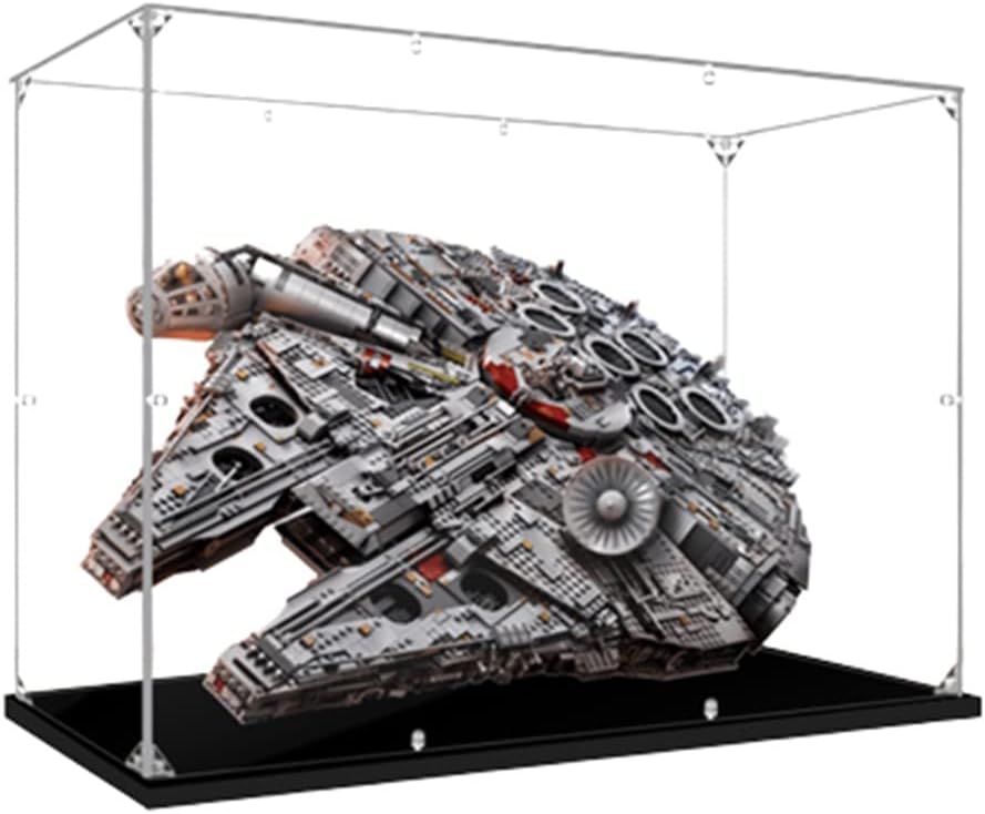 MOMOJA Acrylic Display Case for Lego 75192 Millennium Falcon, Dustproof Display Case for Models Collectibles (Display Case Only) A,3mm
