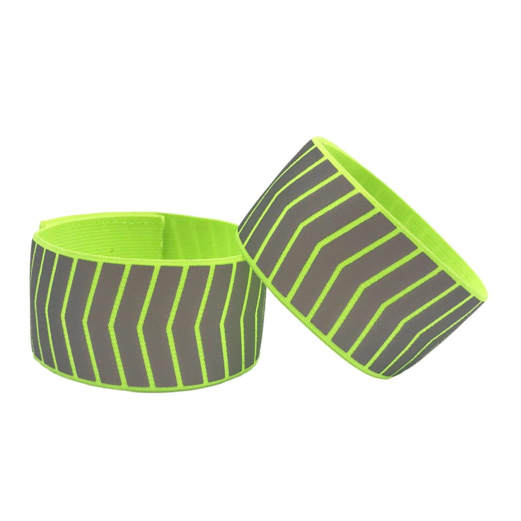 Sosoport 18piezas Pulseras Reflectantes De Seguridad Fluorescentes para Actividades Nocturnas Brazaletes Elásticos para Correr y Senderismo Verde