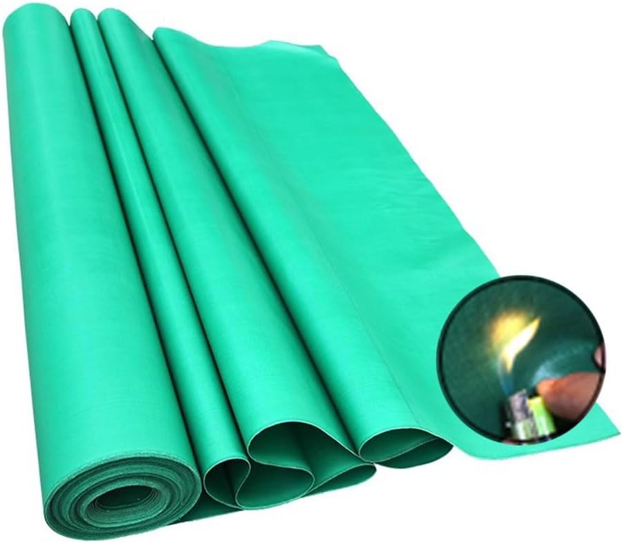 Welding Blankets, Fiberglass Fire Blanket, Fireproof Welding Blanket Fire Flame Retardant Soldering Mat Safety Shield For Gas Station Arc-Welding Spark(Green,1.3MX1MX0.3mm)