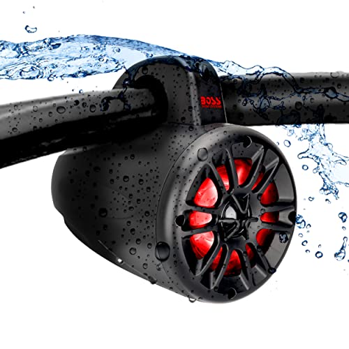 BOSS Audio Systems MRWT40RGB 4 Inch Marine Wake Tower Speakers - Full Range, 2-Way, IPX5 Rated, Multicolor Illumination, Sold in Pairs