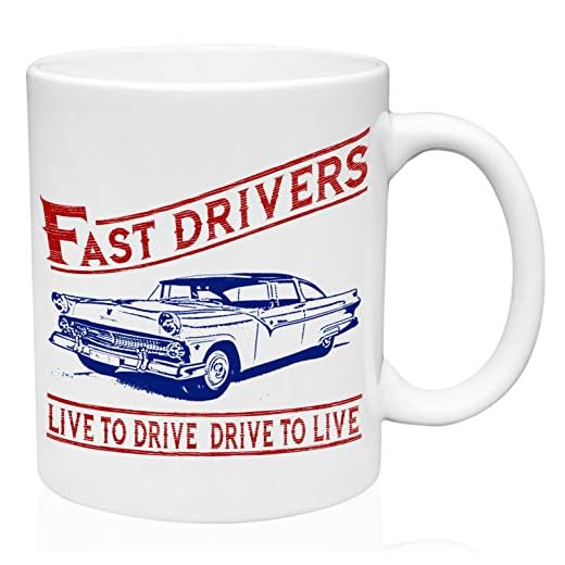 Ford Crown Victoria 1955 legendarisk förare röd 325 ml keramik högkvalitativ kaffemugg
