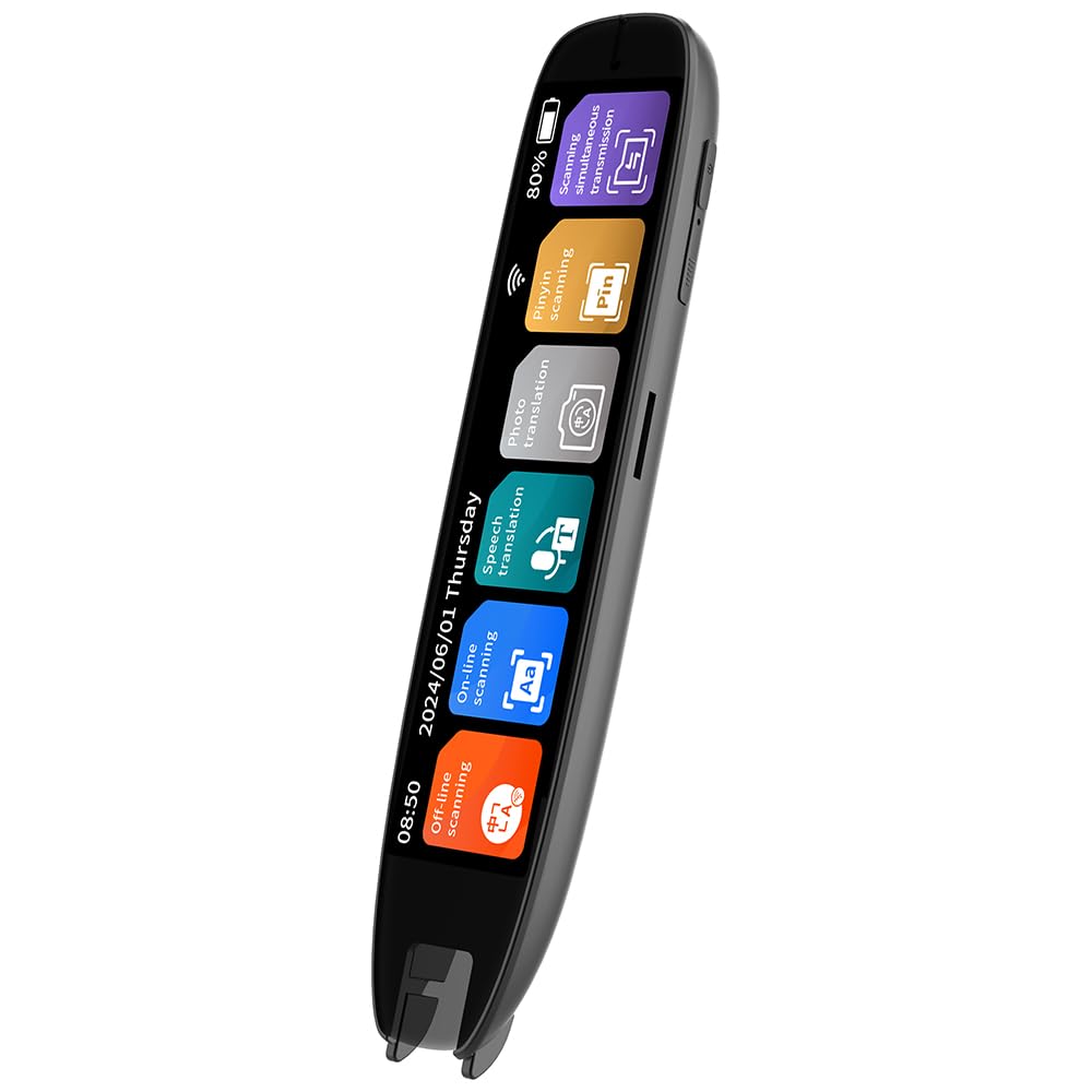 FTVOGUE Dispositivo di Traduzione Portatile con Penna per Lettore di Scansione, Scanner di Elettronico Portatile con OCR in Tempo Reale per Studenti e Viaggiatori