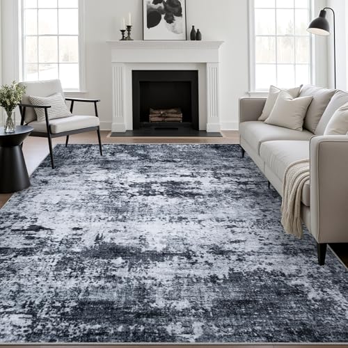 5x7 Area Rug Living Room Rug: Washable Modern Abstract Soft Thin ...