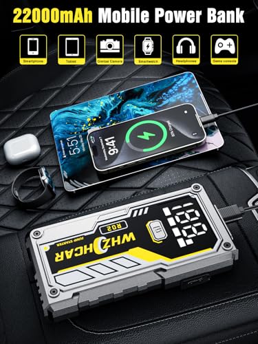 Image of Jump Starter Power Bank LCD 5000 A Portable Car Jump Starter 12 V