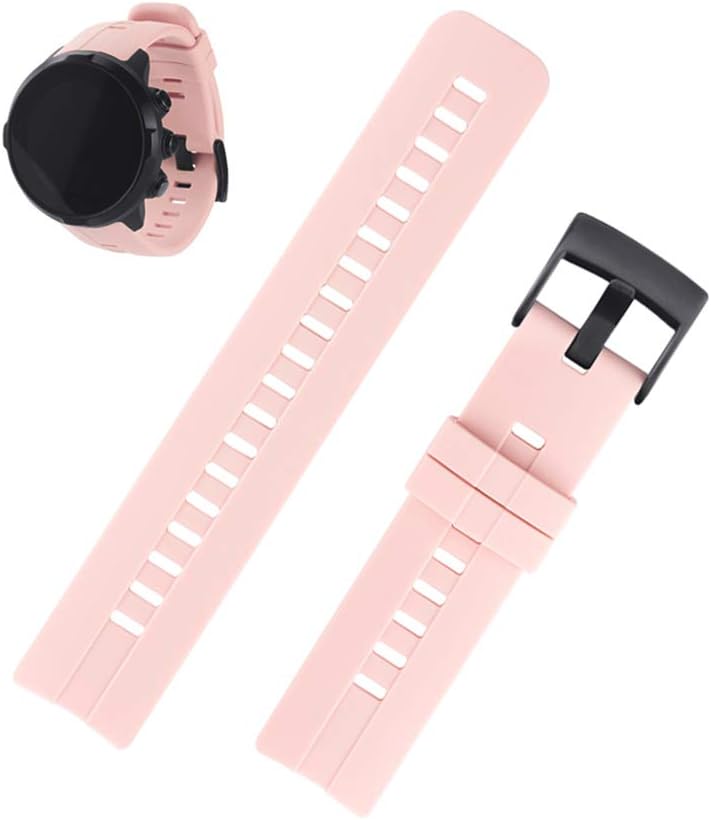 Watch Bands Compatible with Suunto Spartan Sport HR, Classic Soft Rubber Replacement Wrist Strap for Suunto Spartan Sport HR Smart Watch Band (Pink)