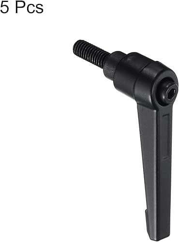 Miniatura 78 de uxcell 5 piezas de manija de palanca de sujeción ajustable M8 x 0.630 in óxido negro métrico acero al carbono macho roscado perillas de mano