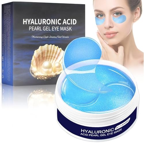 60 Patchs Yeux Bleus, Patch Yeux Anti Cernes, Hydratation Intense, Effet Rafraîchissant et Confortable,Réduisent Cernes, Poches et Rides, Pour Peaux Sèches...