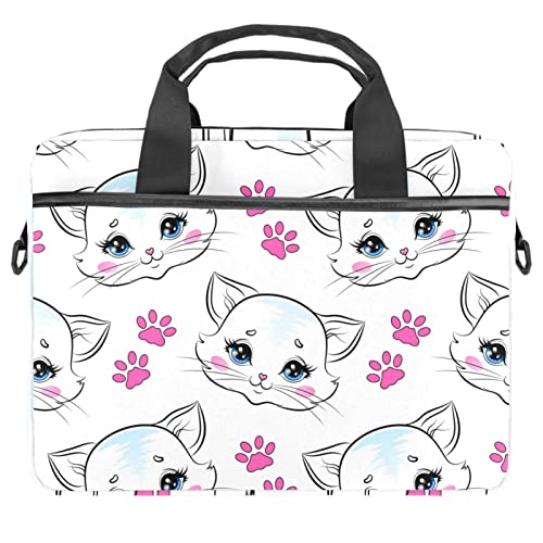 Sacoche ordinateur 14 pouces motif griffe de chat rose avec sangle ajustable