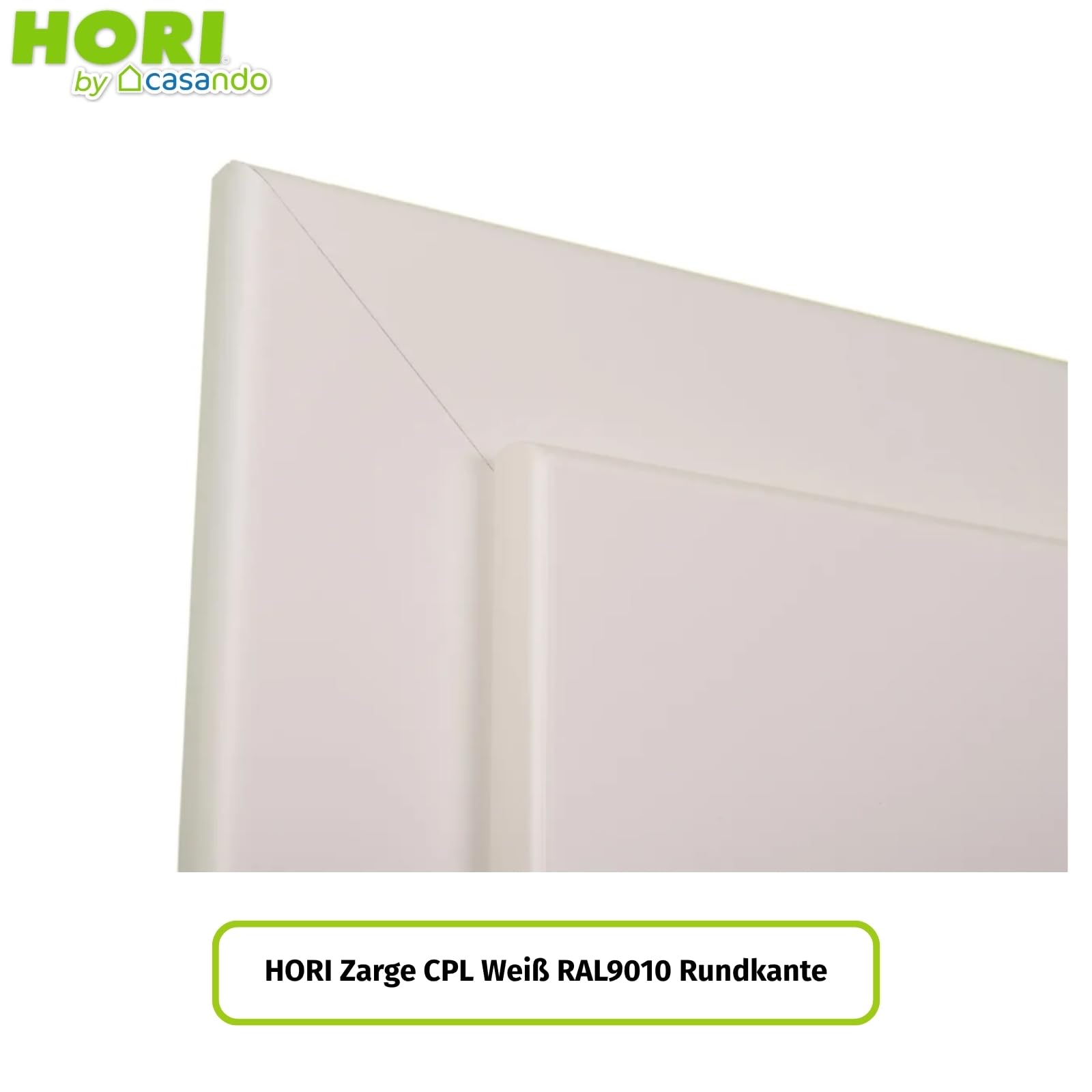 HORI Zimmertür Komplettset mit Zarge und Edelstahl Türdrücker I Innentür CPL Weiß RAL9010 I Größen und Schloss wählbar - 1985 x 735 x 330 mm - DIN Rechts
