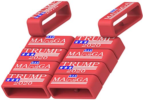 TenCloud 10-Pack Replacement Silicone Secure Band Holders Keepers Fasteners Loop Compatible for Approach Series-Approach S10,S20,S60 Watch Tracker (Approach S10 / S20) (Trump Red)