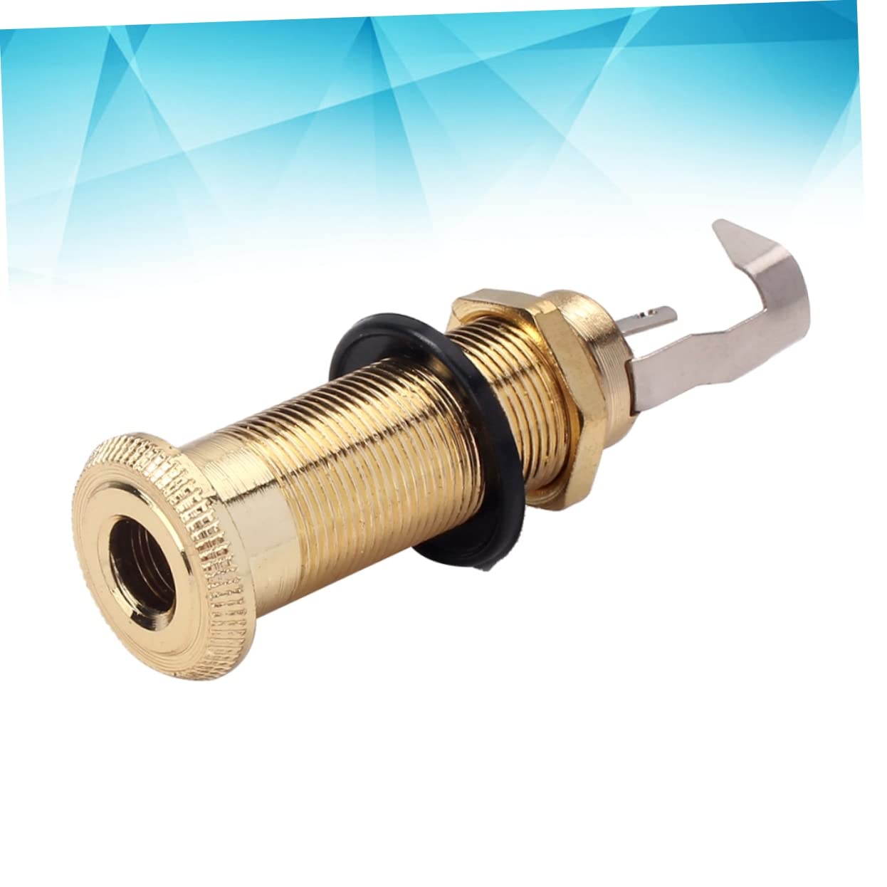 FUNOMOCYA Bass Guitar Endpin Pickup Output Input Plug Socket 1/4 Stereo Phone Insertion Gold Easy Install Gt207