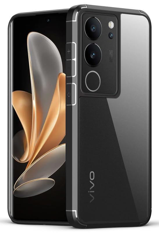Mr. Case Transparent case with Silicone Frame Back Cover for Vivo V29 Pro 5G | Shockproof Transparent Hard Back Shockproof Bumper - Transparent (Black Border) (B0CXY3H6T4) Amazon Price History, Amazon Price Tracker