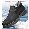 POIOZXD Men's Orthopedic Warm Snow Boots Waterproof Non-Slip Winter Fleece Shoes, Winter Waterproof Fur Lined Boots with Side Zip (Black,43EU) #3