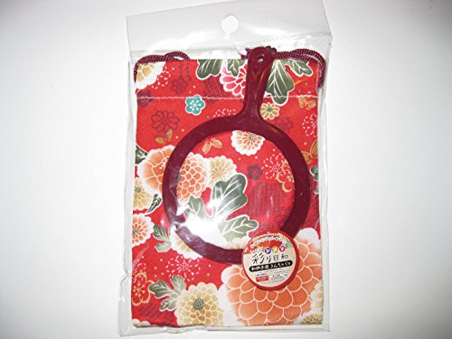 Traditional Japanese Pattern Pouch Bag and a Hand Mirror image 5