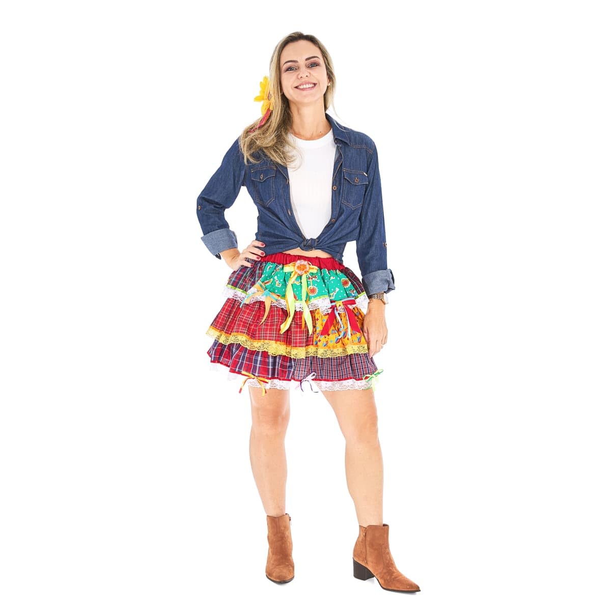Saia Festa Junina Adulto Super Luxo Xadrez Estampas Sortidas em promoção! Veja a oferta e mais achadinhos de Saias 4 Hoje é o melhor dia para comprar Saia Festa Junina Adulto Super Luxo Xadrez Estampas Sortidas com aquele preço maroto! Promoção! Aproveite a oferta! 4