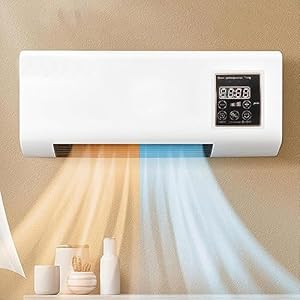 Wall Mounted Small Air Conditioners, Mini Heating and Cooling Air Conditioner fan with Light, Remote Control Portable Cooler Fan and Heater Combo for Home Bathroom Bedroom Office Room