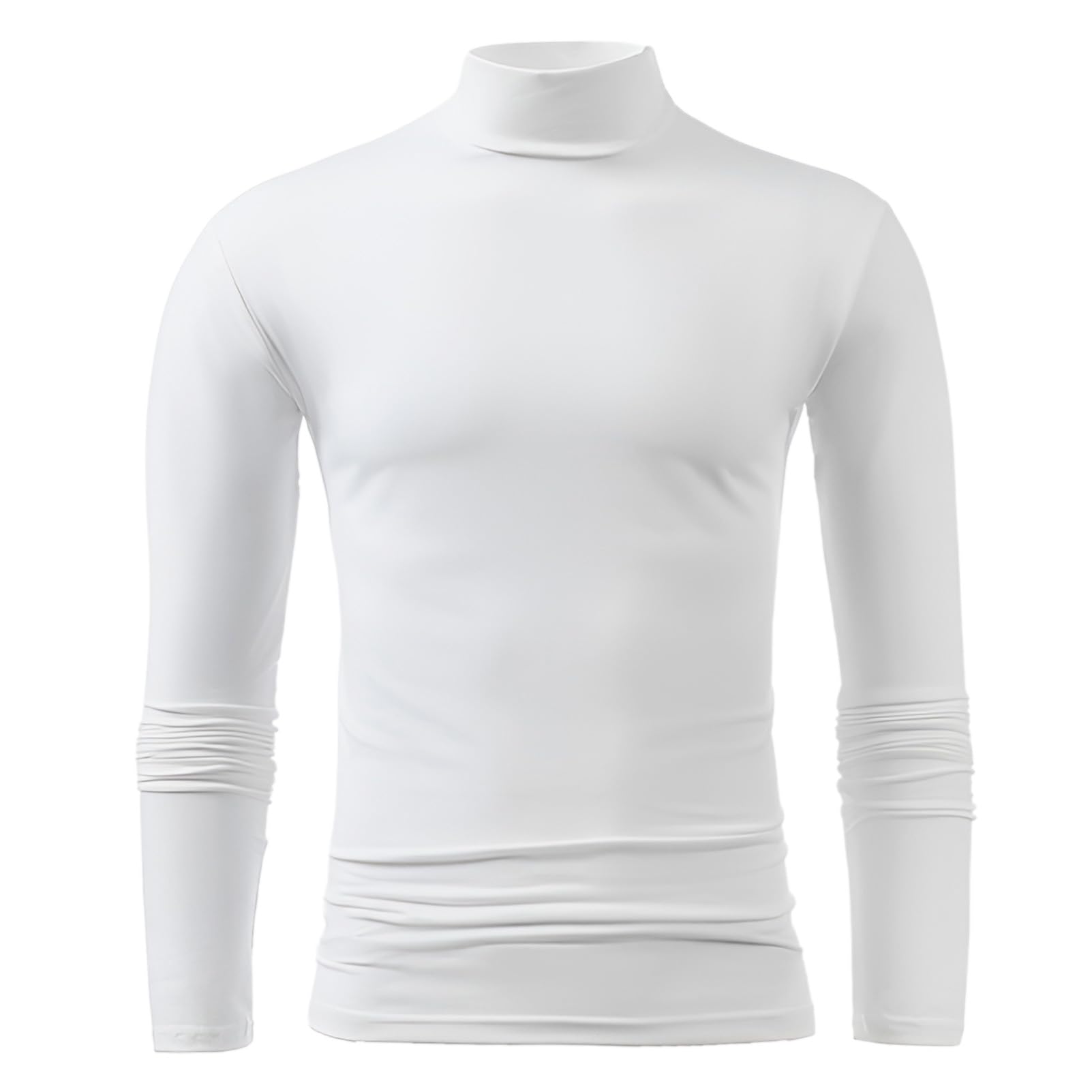 Hommes Lot de 3 Maillot de Compression - Baselayer Tee Shirt Top Manche Longue de Sport - Maillots de Corps Thermiques à Col Roulé