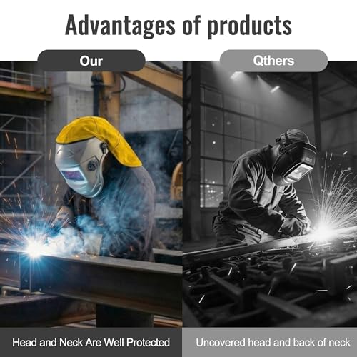 Image of Welding Helmet Cover, Flame Retardant Neck Shield with Press Fit Seal, Anti-Glare Heat Resistant Protective Sleeve Compatible with Most Standard Welding Helmets