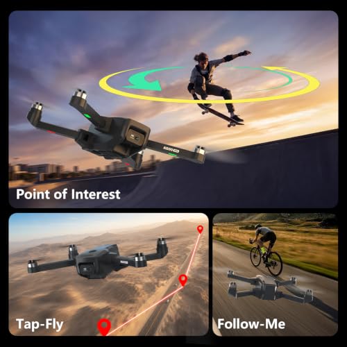 Image of GPS Drone with EIS 4K Camera, 4.5 inch FPV Screen, 5GHz Transmission Foldable Drone with Brushless Motor, Auto Return Follow Me, Gesture Control, Al Track&Orbit Mode for Adults /Kids /Beginners, Under 249g