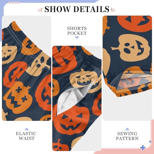 Halloween Pumpkin Pajama Pants Wide Leg Pj Bottoms Lounge Comfy Soft Casual Sleep Pants4