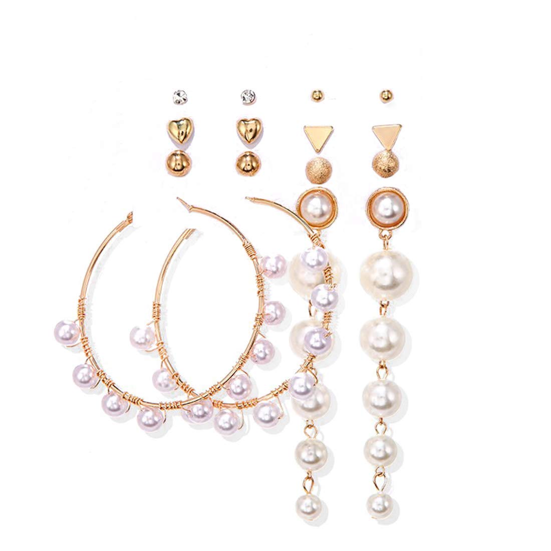 Jewels GalaxyLimited Edition Set of 2 Gold Plated Drop Earrings and A Layered Necklace for Women
