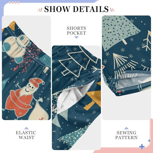 Boys' Pants Christmas Tree Santa Snowflake Deer Dog Long Bottoms Elastic Waist Trousers with Pockets S-XL 6