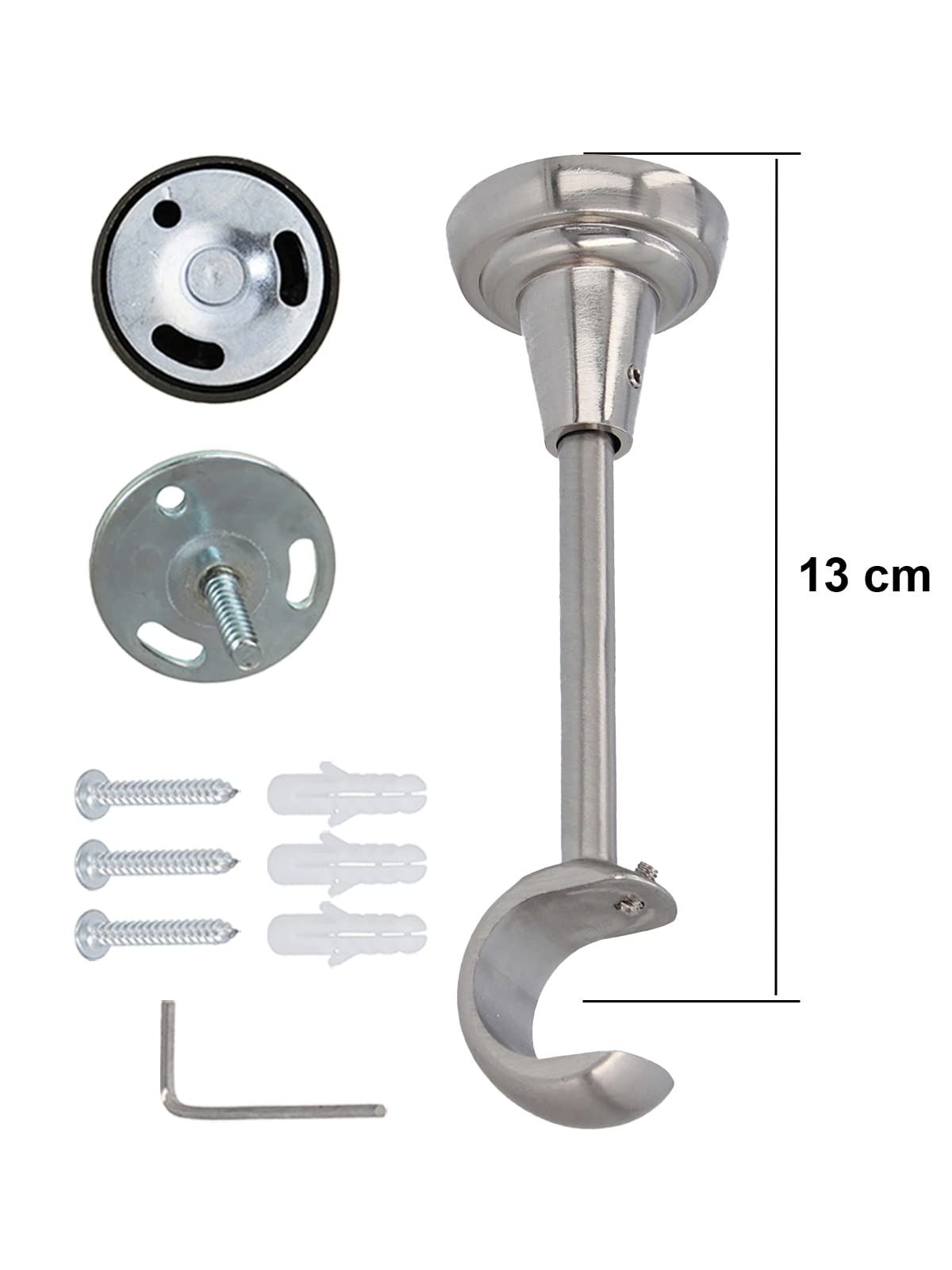 Sento Ø 25 mm Tringle à Rideaux Fixation Plafond Aspect Acier Inoxydable 320 cm Albana