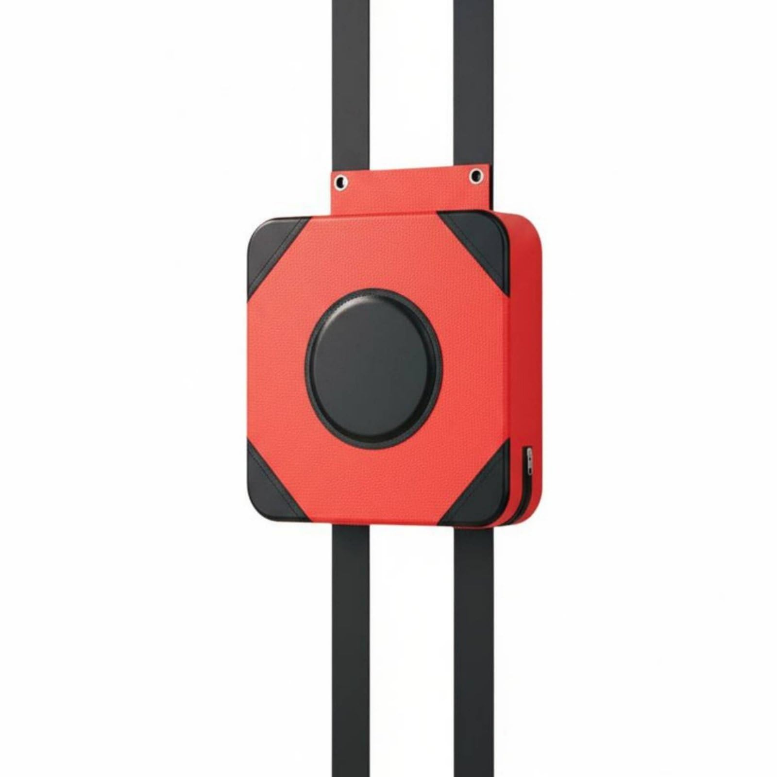 Space Saving Boxing Wall Target Shock Absorbing Wall Mounted Punching Pad Adjustable Height Hanging Punch Pad Drill-Drillless Installation for Adults, Kids, Home, Red Black, S-image-43