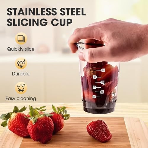 2025 Upgraded Fruit Slicing Cup, Cup Slicer, Fruit Slicer Cup, Advanced Egg, Grape, Removable Blades Push Plate, With Removable Blade And Push Plate, Kitchen Gadget,Easy To Clean (3)
