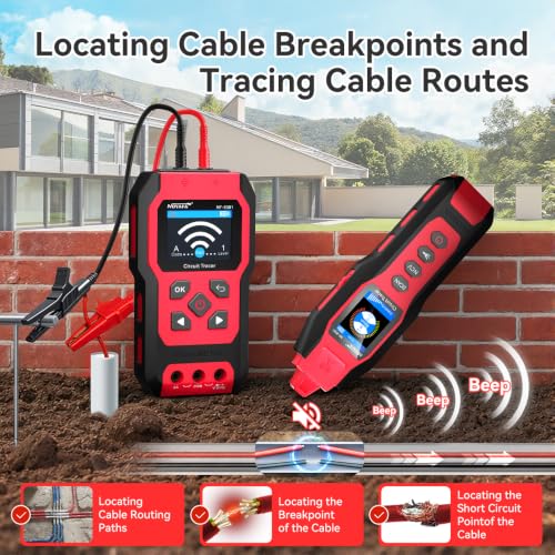 Image of NOYAFA NF-8301 Circuit Tracer - Underground Circuit Breaker Finder & Digital Multimeter, 8 Level Sensitivity Adjustment, Rechargeable Wire Tracer for Fuses, Irrigation, Wall Wires