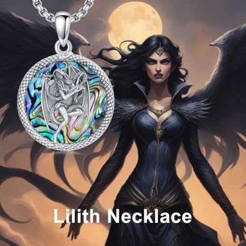 Witch Necklace 925 Sterling Silver Triple Moon Goddess/Tetragrammaton/Lilith/Hecate Necklace Pagan Wiccan Amulet Energy Gifts Witchy Jewelry for Women Men4