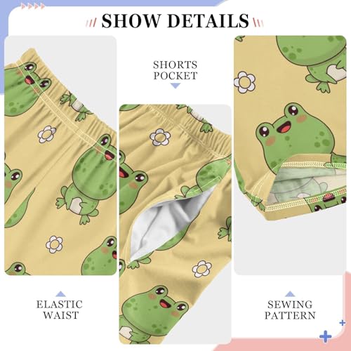 Frogs Daisy Flowers Boys Pants for Kids Jogger Pants with Pockets S-XL4
