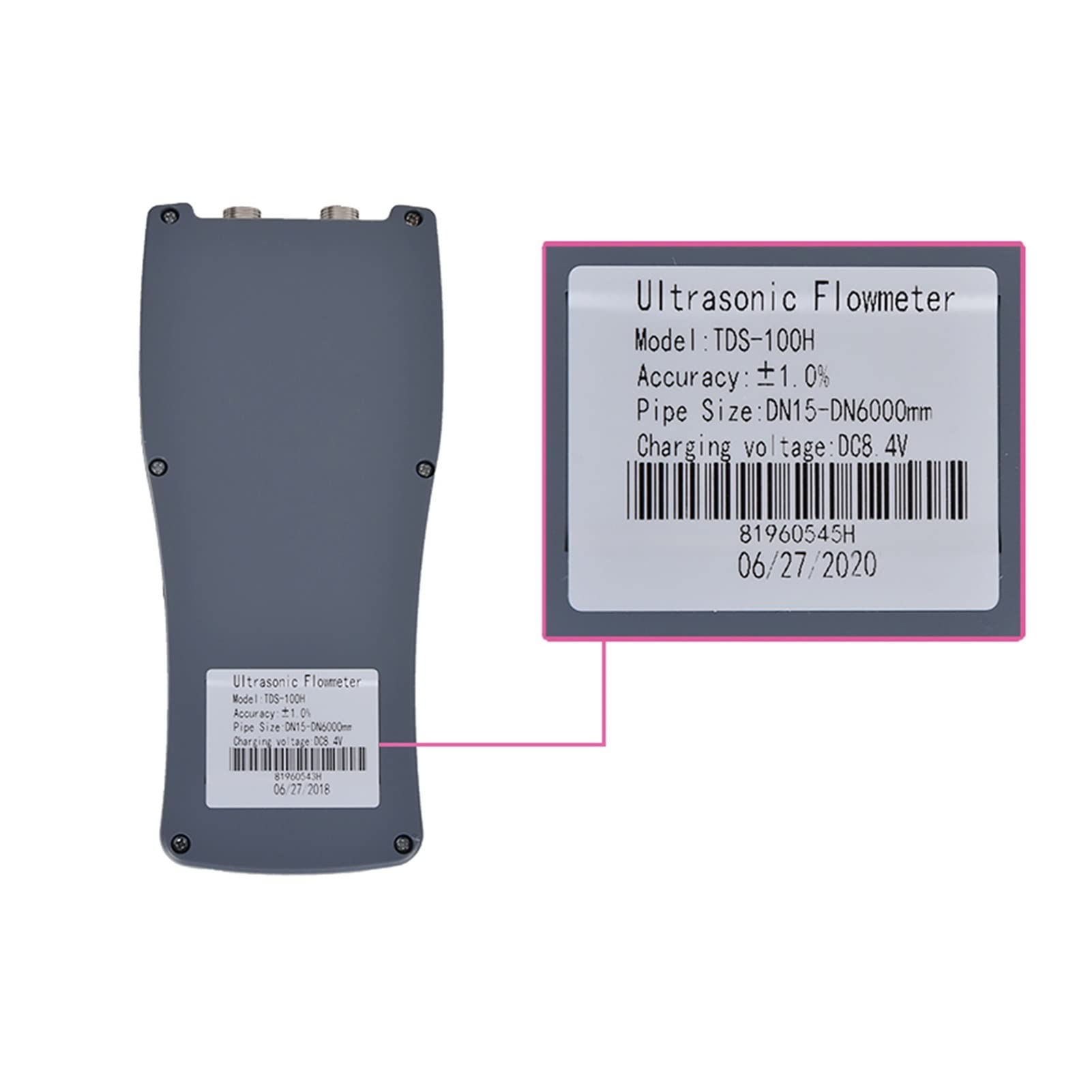 Caudalimetro TDS-100H Metro del flusso d'acqua con sensore M2 (DN50 ~ DN70 0mm, 0-160) Transducer Handheld Digital Liquid Ultrasonic Flow Meter