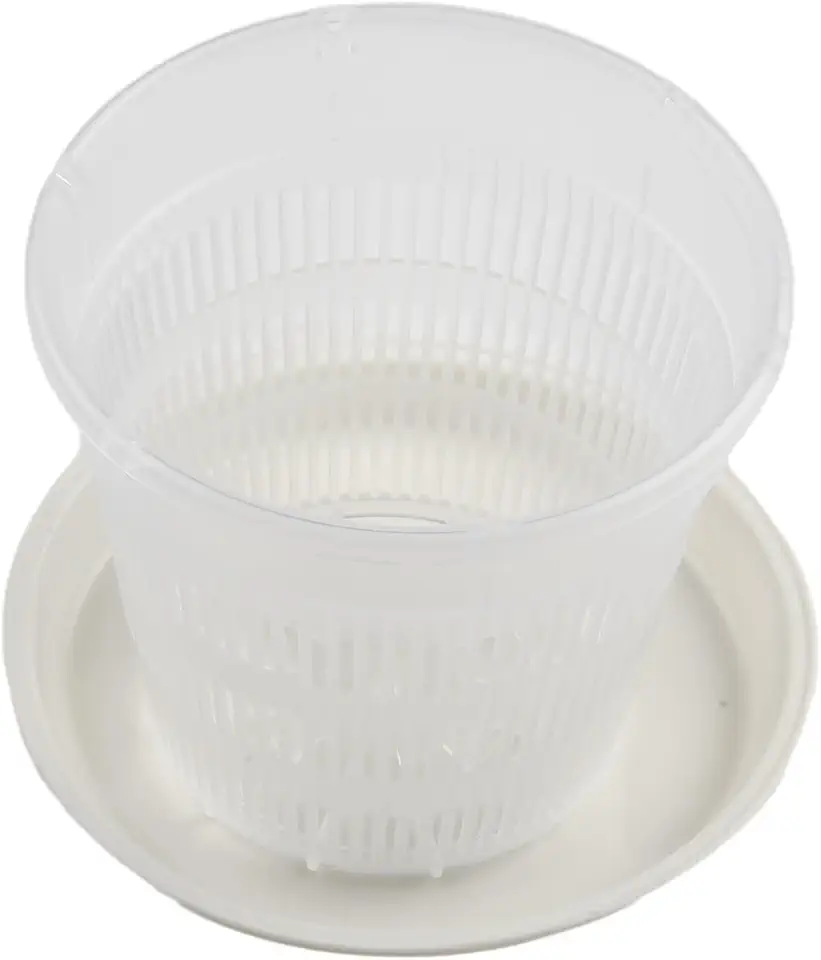 Vaso de orquídea de plástico transparente com estômatos para melhorar a aeração e drenagem da raiz, adequado para várias orquídeas e pequenas plantas com flores (11 cm)
