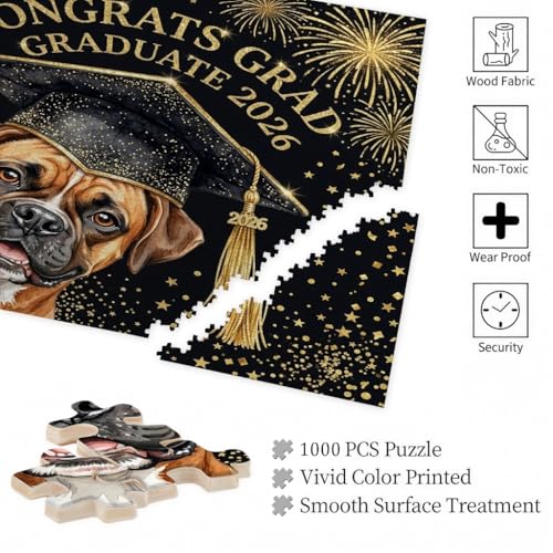Puzzle de 1000 piezas para adultos: Entretenimiento creativo de madera con un tierno Boxer 6