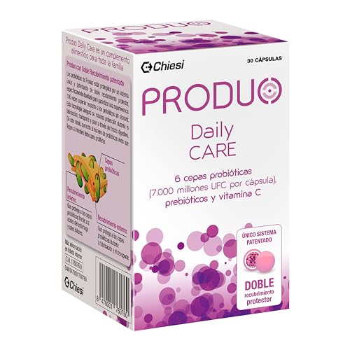 Produo Daily Care - Probióticos y Prebióticos Intestinales, Doble Recubrimiento Protector, 30 Cápsulas