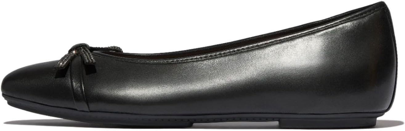 FitFlop Delicato Glitz-Bow Leather Ballet Flats