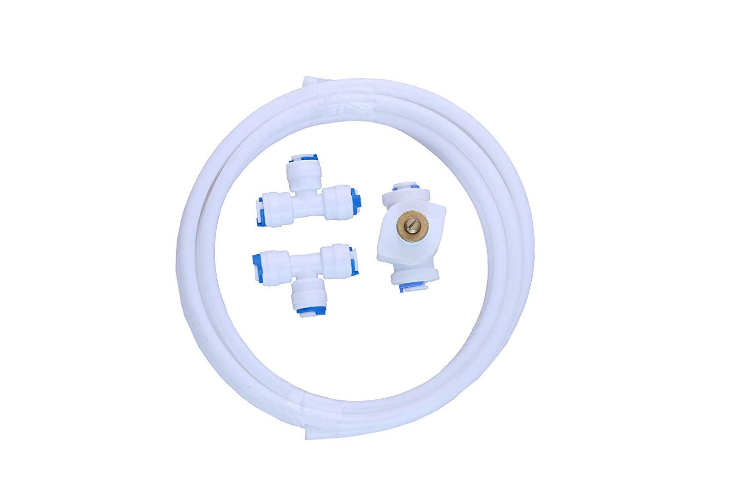 AAIO® RO UV Water Purifier TDS Controller Kit Screw Switch Valve with 2 Pcs T Connectors and 2 Mtrs 1/4 Inch Pipe
